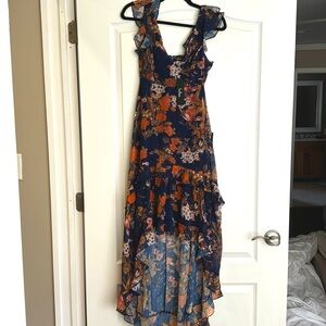 Lulu’s floral floor length dress.